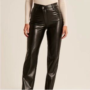 Abercrombie criss-cross waste 90s straight ultra high-rise vegan leather